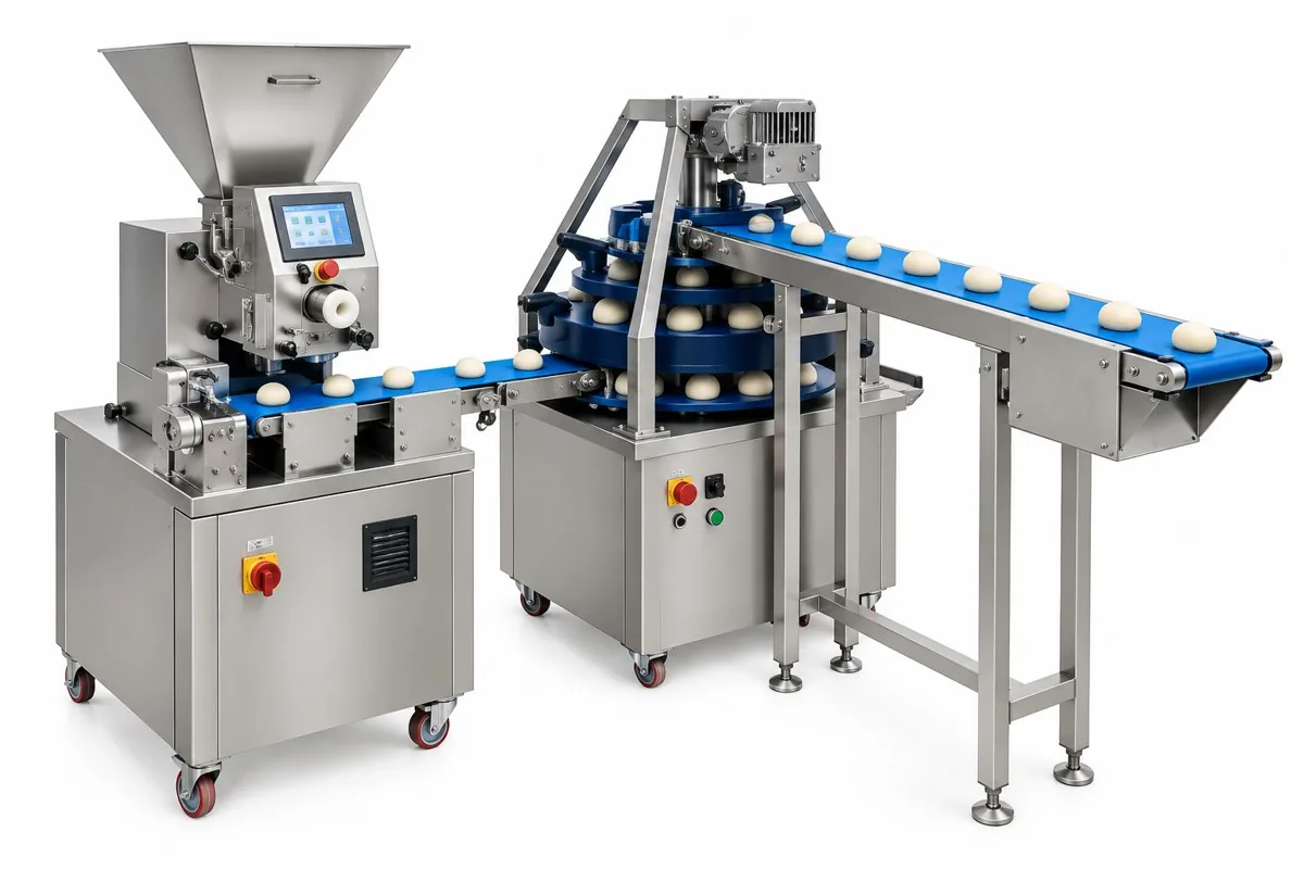 Línea divisora continua + boleadora automática AS-BM4P + AS-BM800